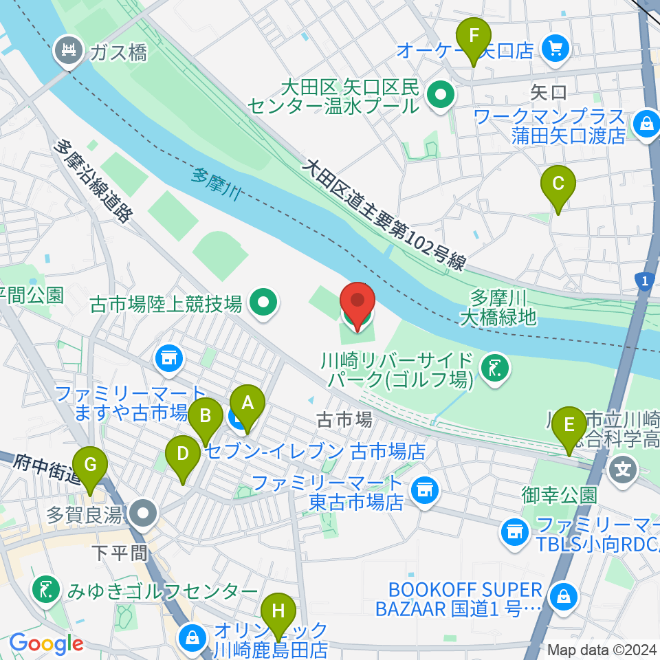 古市場サッカー場周辺のカフェ一覧地図