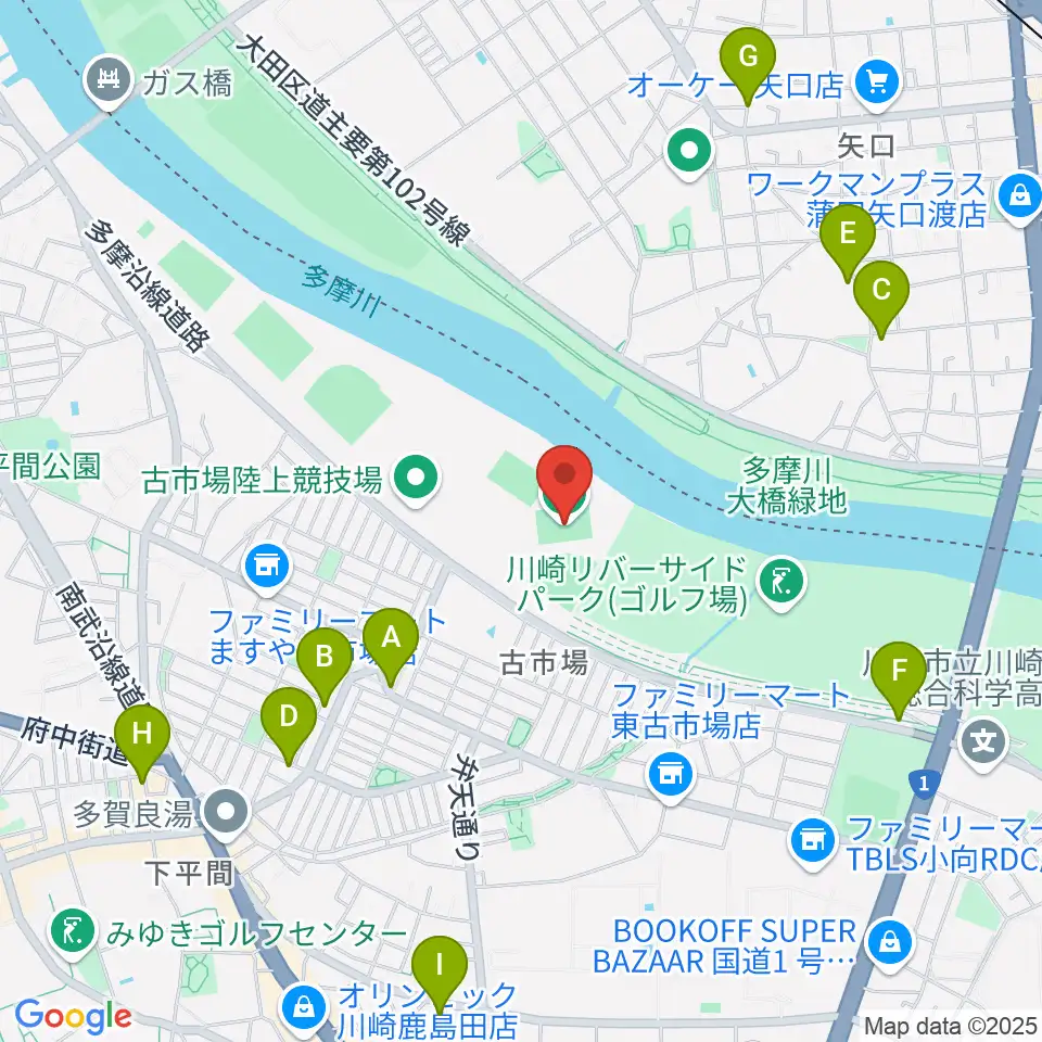 古市場サッカー場周辺のカフェ一覧地図