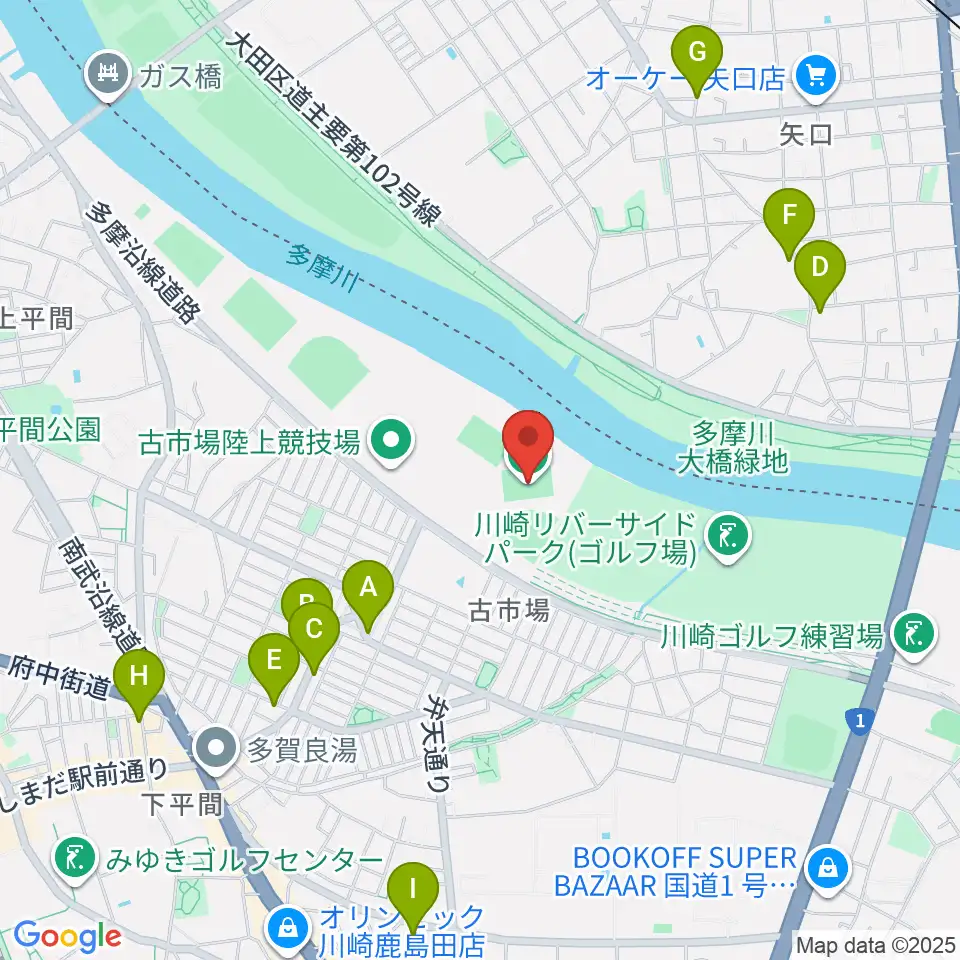 古市場サッカー場周辺のカフェ一覧地図