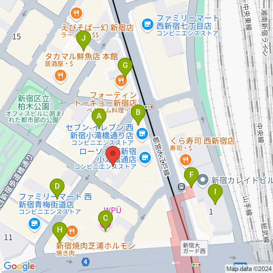 音楽スタジオMUSIC MAN周辺のカフェ一覧地図