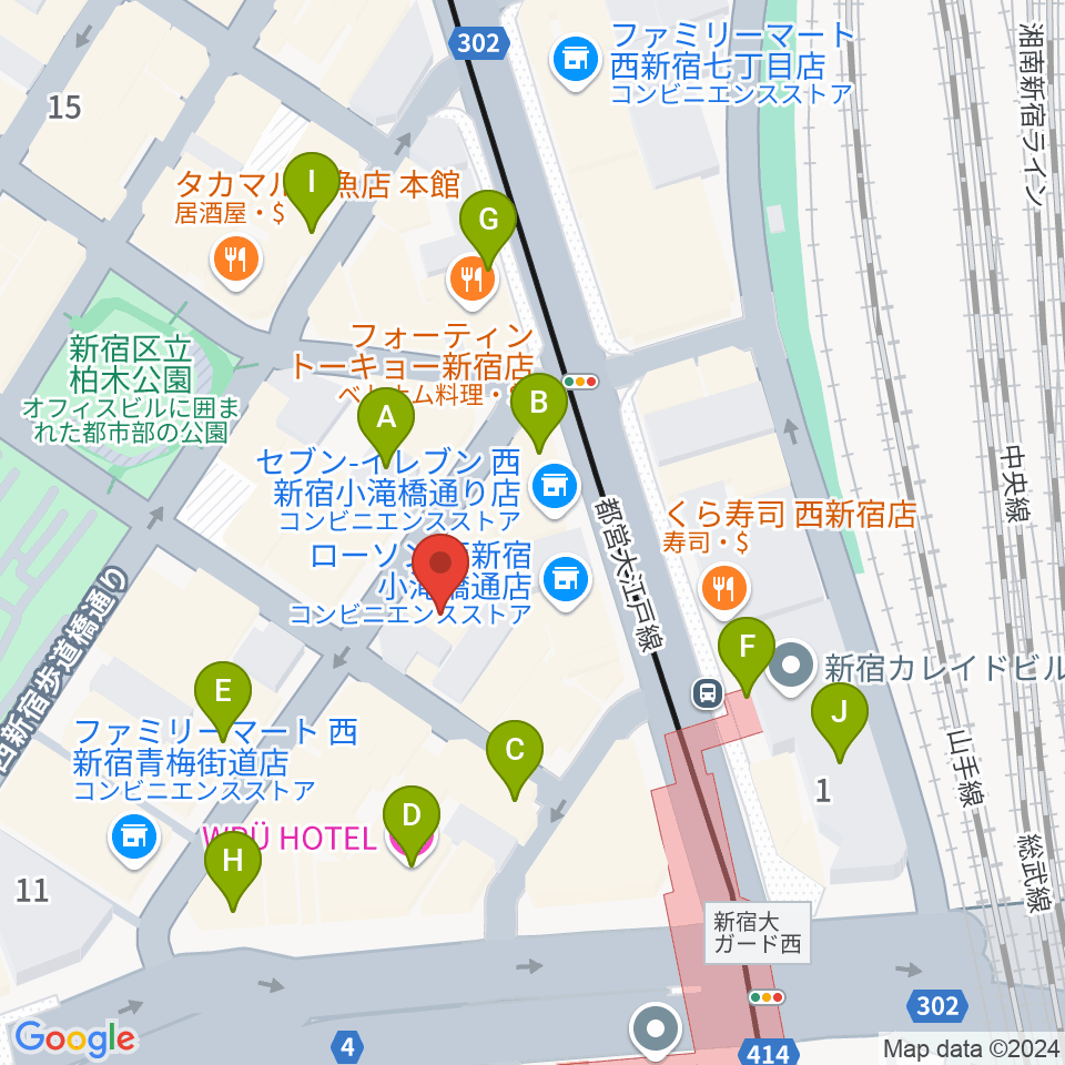 音楽スタジオMUSIC MAN周辺のカフェ一覧地図