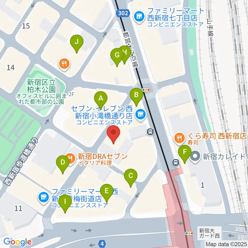 音楽スタジオMUSIC MAN周辺のカフェ一覧地図