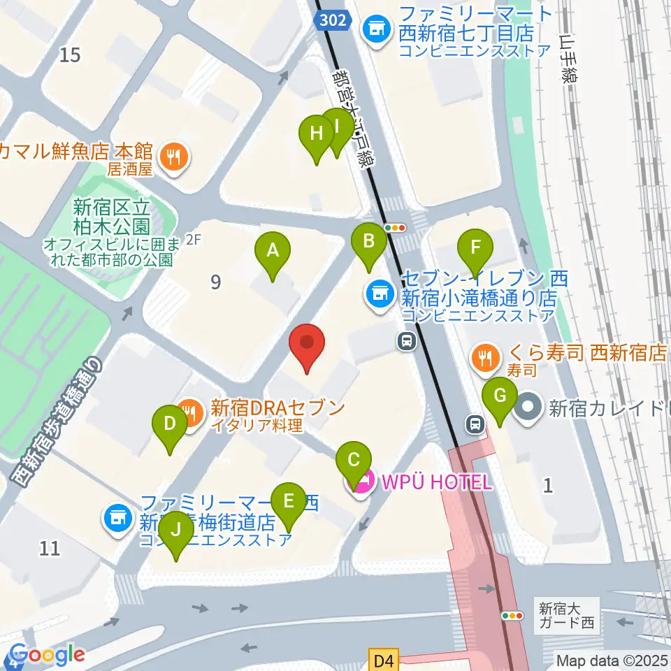 音楽スタジオMUSIC MAN周辺のカフェ一覧地図