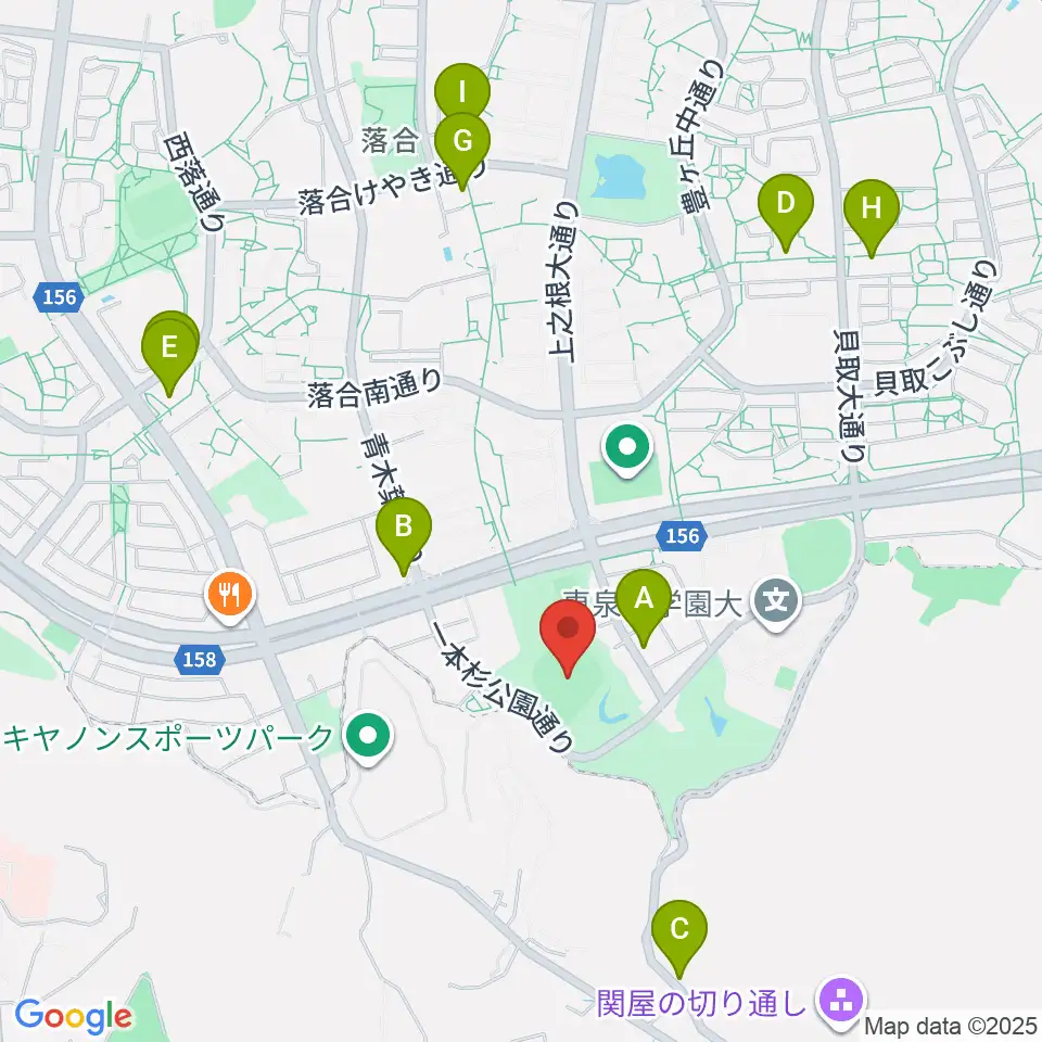 新日本物流スタジアム多摩周辺のカフェ一覧地図
