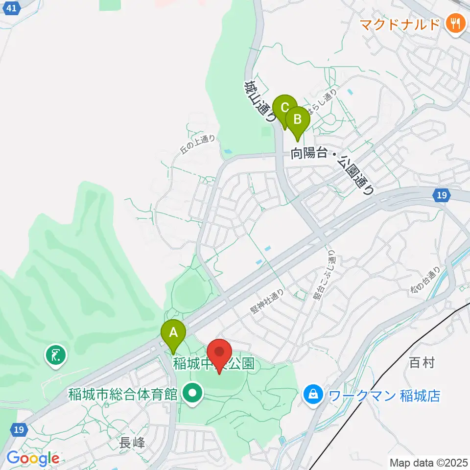 稲城中央公園総合グラウンド周辺のカフェ一覧地図