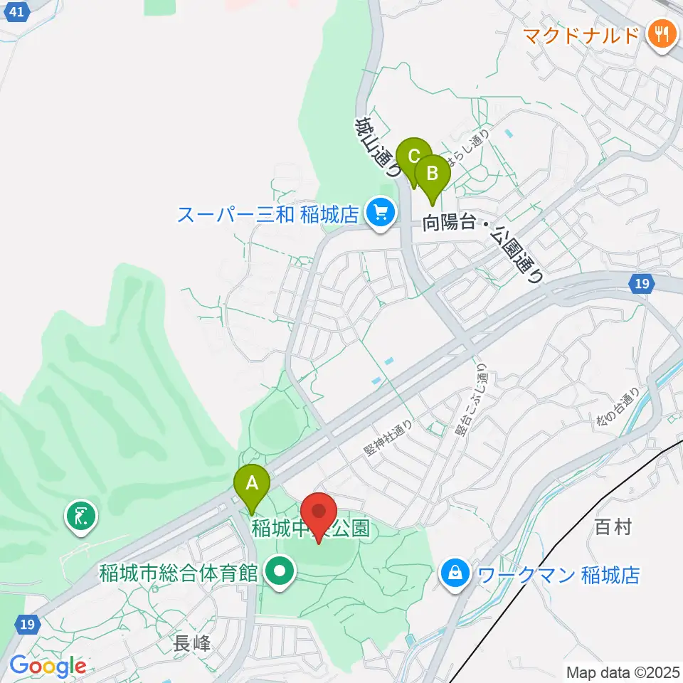 稲城中央公園総合グラウンド周辺のカフェ一覧地図