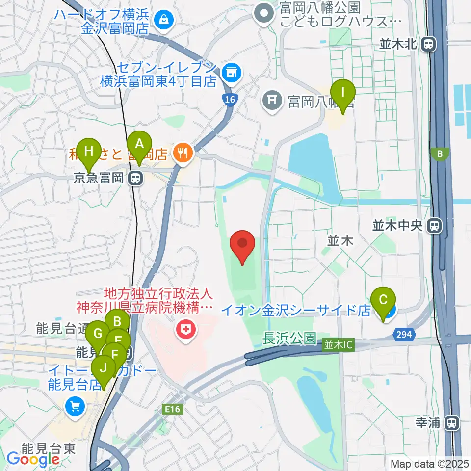 長浜公園サッカー場周辺のカフェ一覧地図