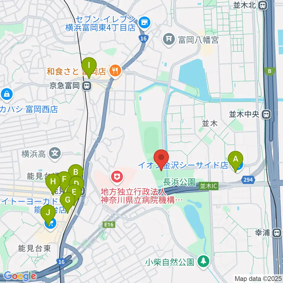 長浜公園野球場周辺のカフェ一覧地図