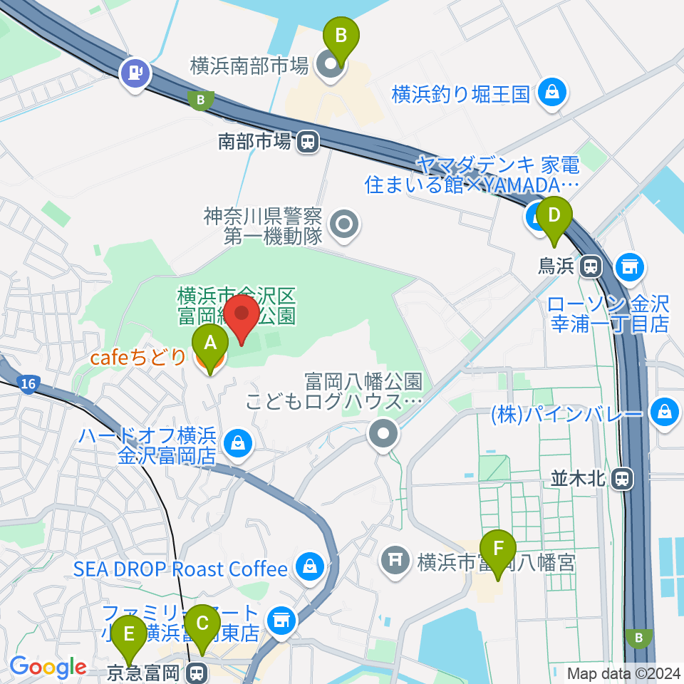 富岡総合公園多目的広場周辺のカフェ一覧地図