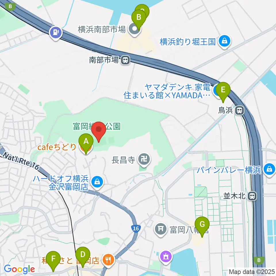 富岡総合公園多目的広場周辺のカフェ一覧地図