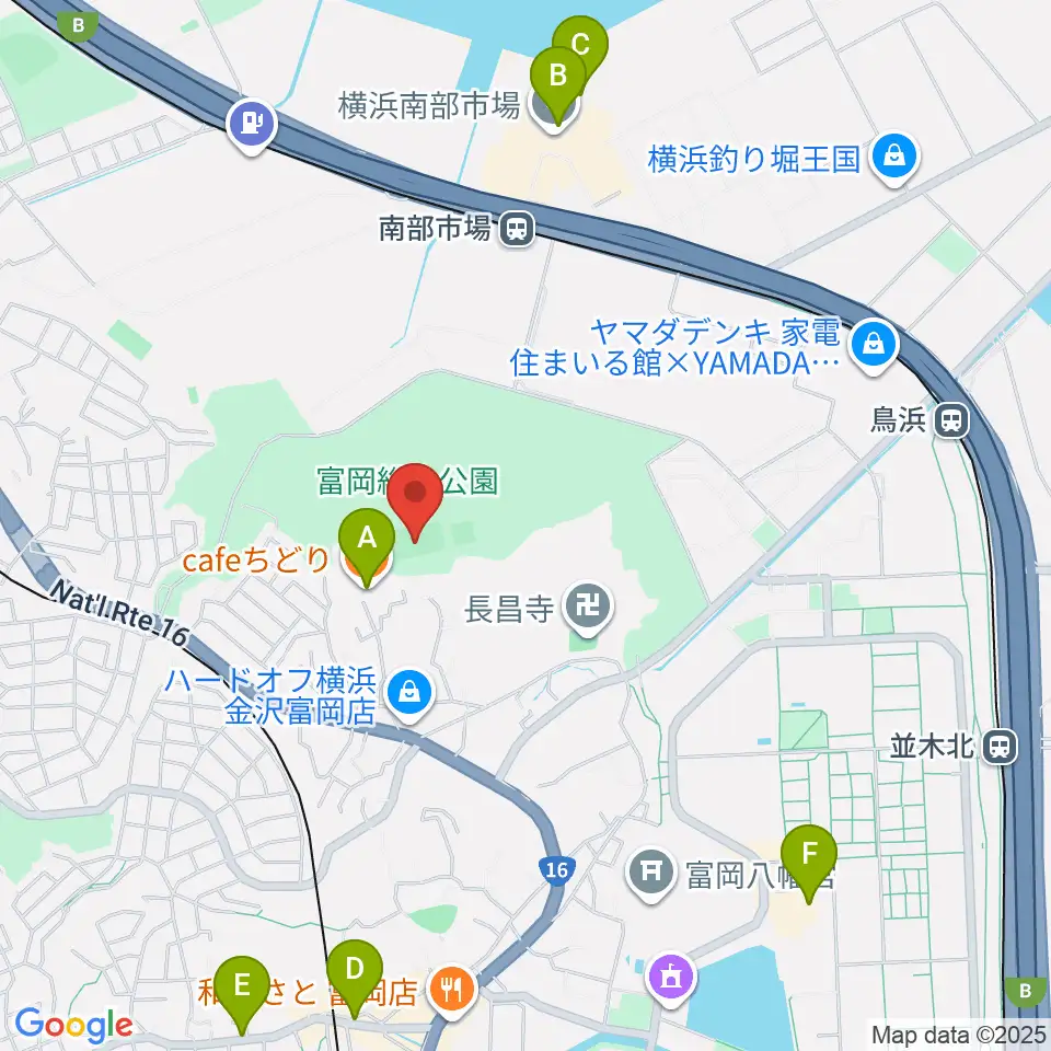 富岡総合公園多目的広場周辺のカフェ一覧地図