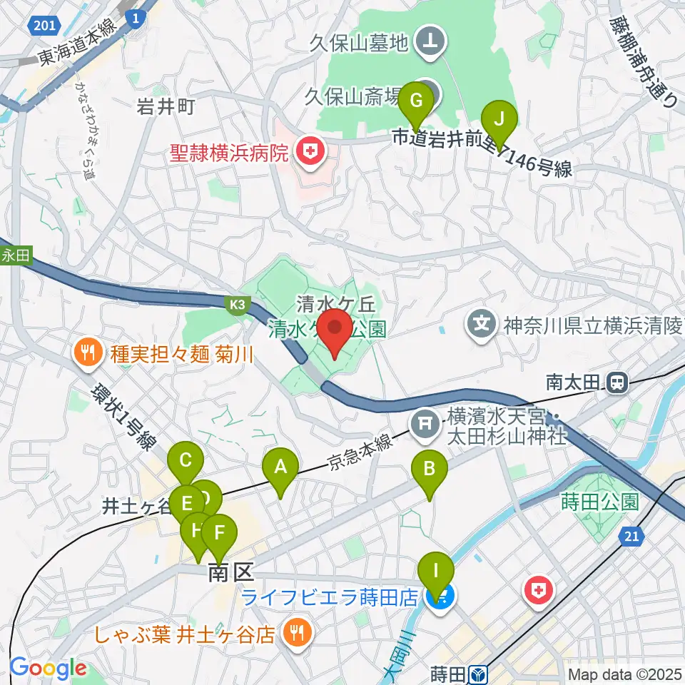 清水ケ丘公園体育館周辺のカフェ一覧地図