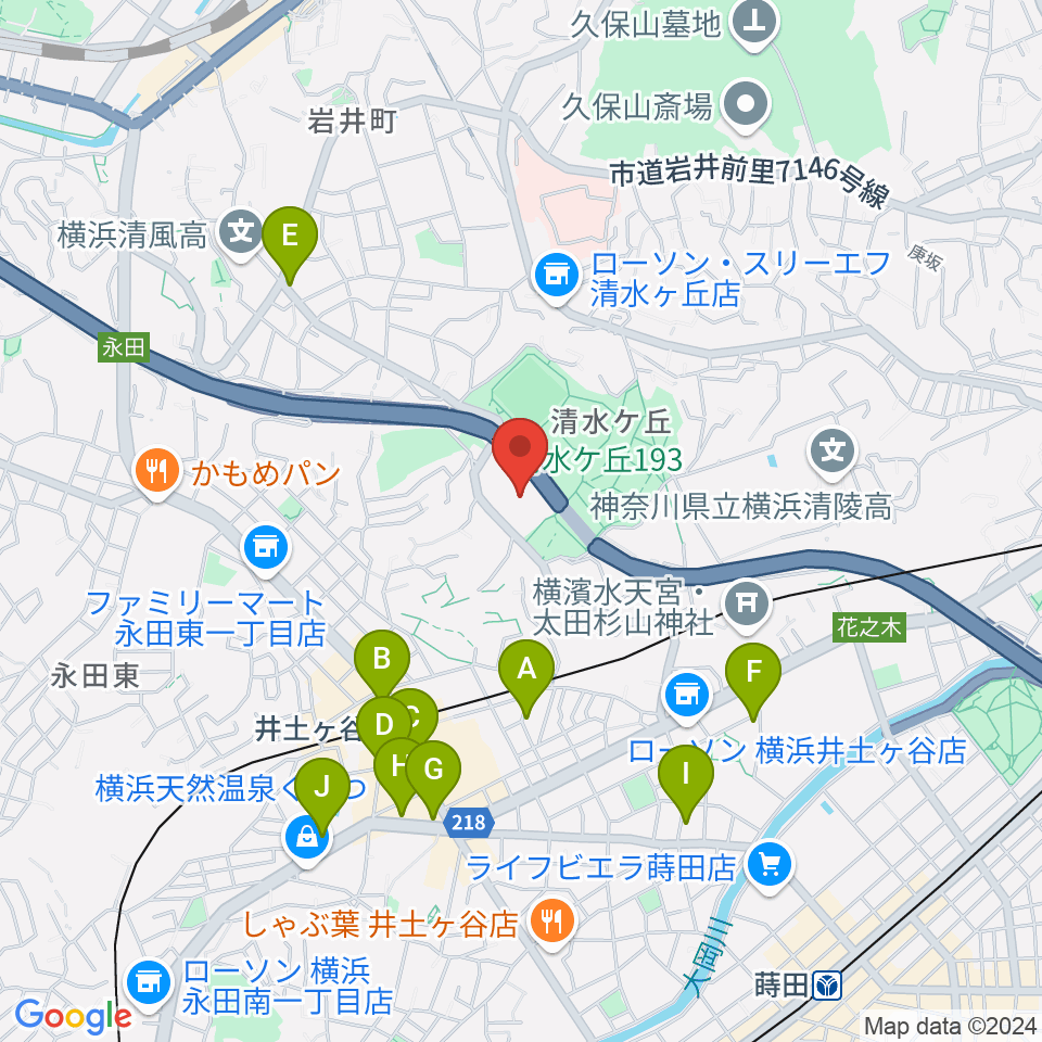 清水ケ丘公園多目的広場周辺のカフェ一覧地図