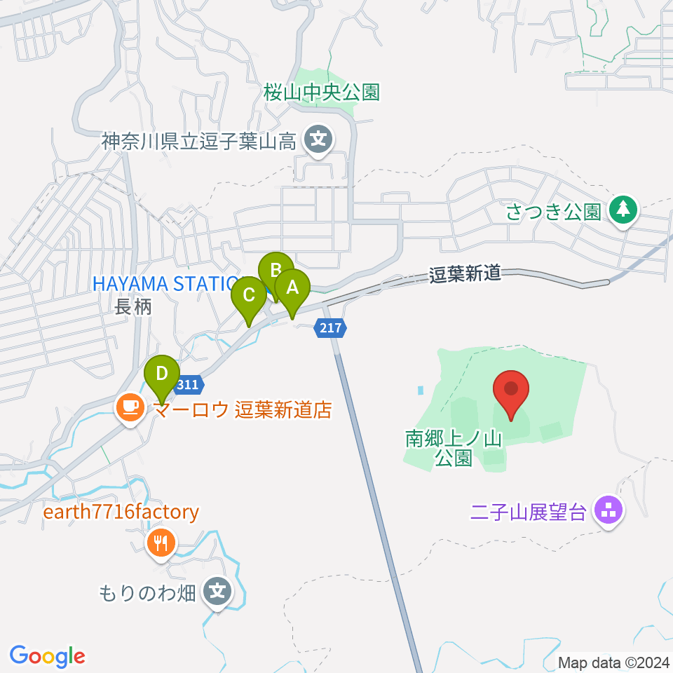 南郷上ノ山公園野球場周辺のカフェ一覧地図