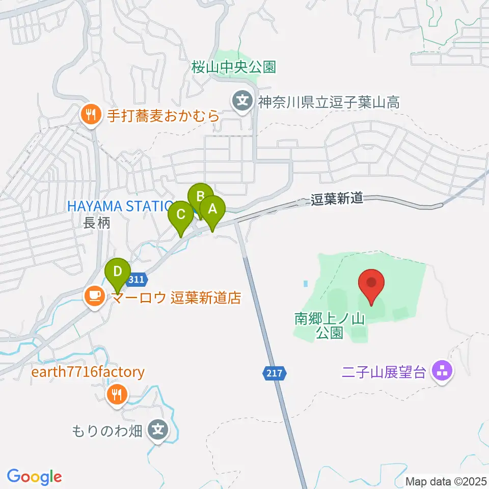 南郷上ノ山公園野球場周辺のカフェ一覧地図