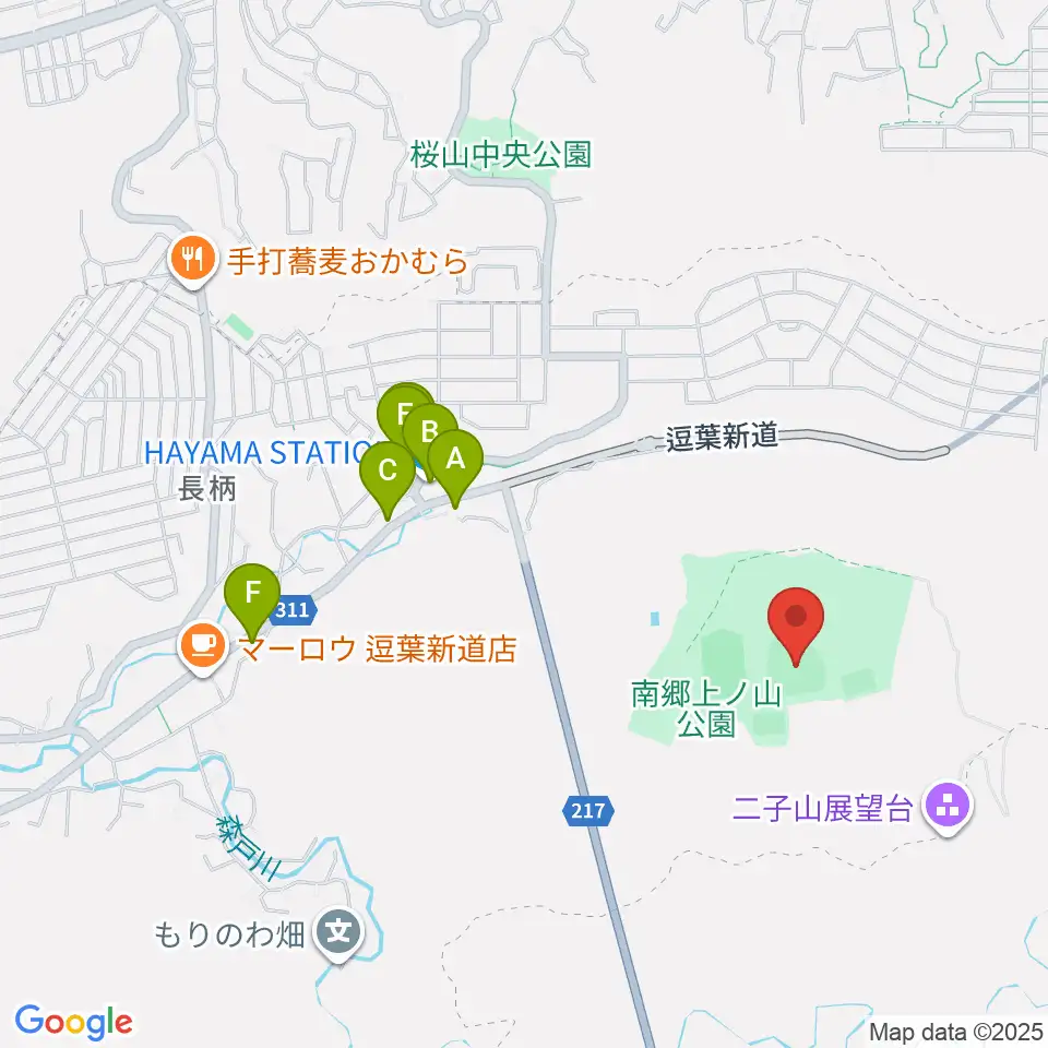 南郷上ノ山公園野球場周辺のカフェ一覧地図