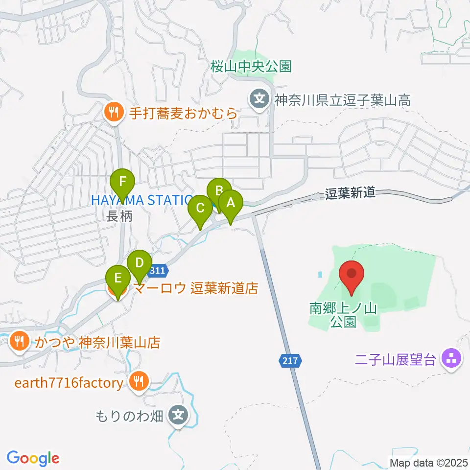 南郷上ノ山公園多目的グラウンド周辺のカフェ一覧地図