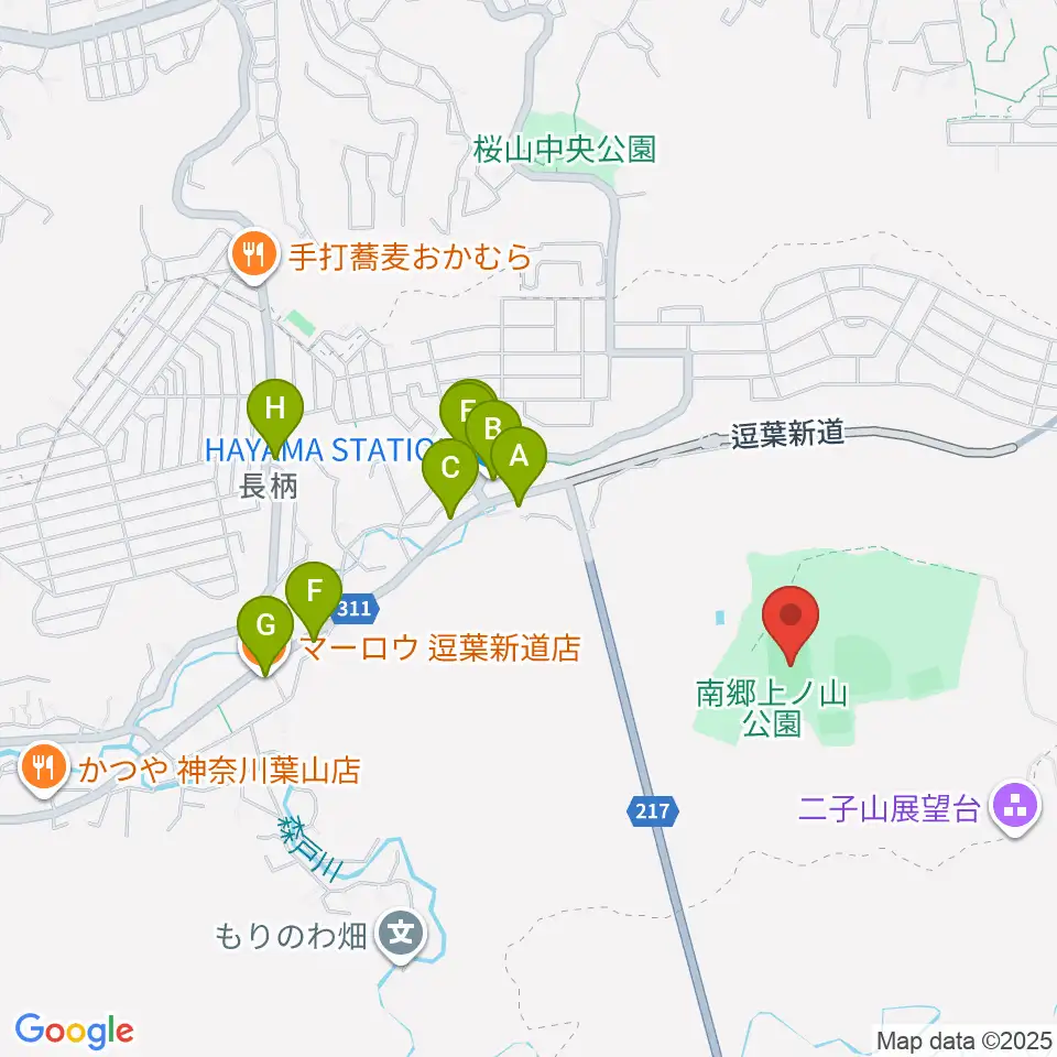 南郷上ノ山公園多目的グラウンド周辺のカフェ一覧地図