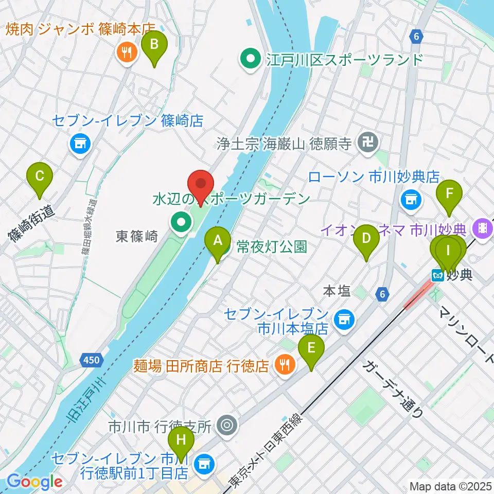水辺のスポーツガーデン少年野球場周辺のカフェ一覧地図