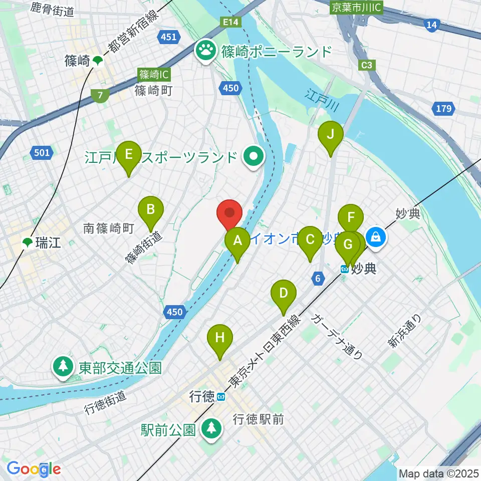 水辺のスポーツガーデン少年野球場周辺のカフェ一覧地図