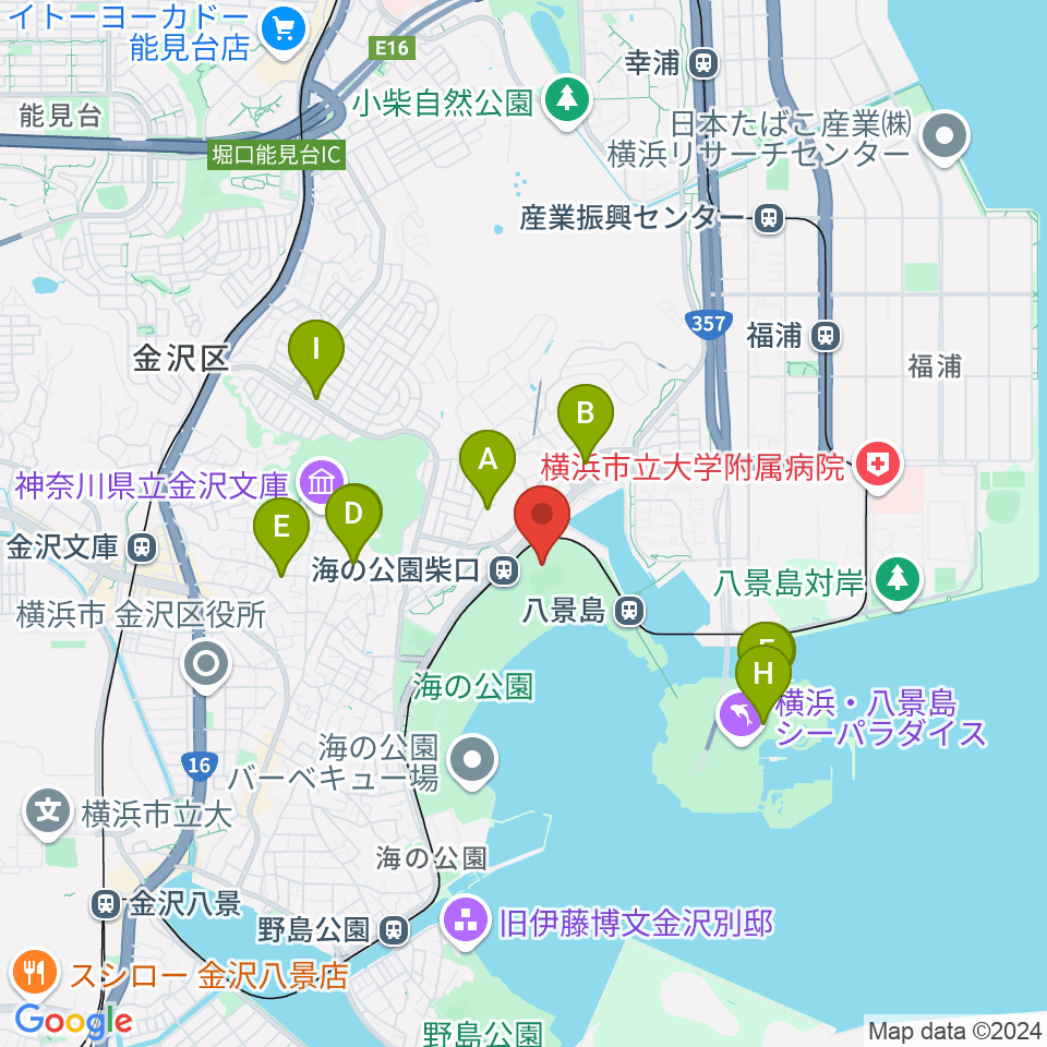 海の公園なぎさ広場多目的グラウンド周辺のカフェ一覧地図