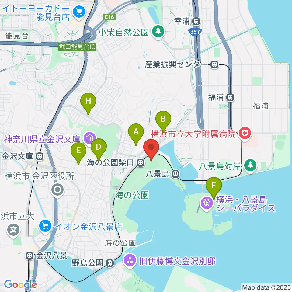 海の公園なぎさ広場多目的グラウンド周辺のカフェ一覧地図