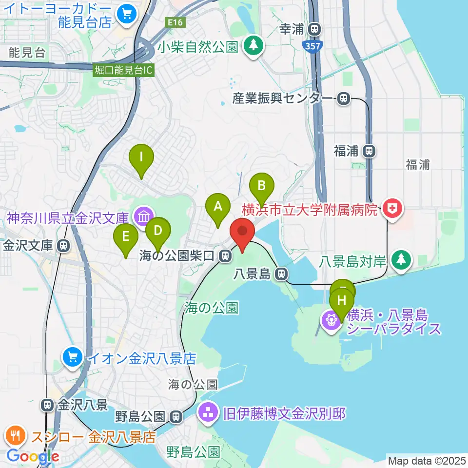 海の公園なぎさ広場多目的グラウンド周辺のカフェ一覧地図