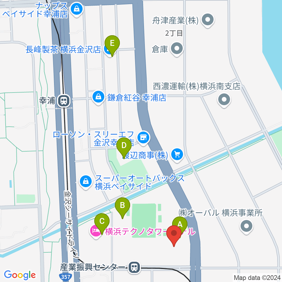 横浜市金沢産業振興センター周辺のカフェ一覧地図