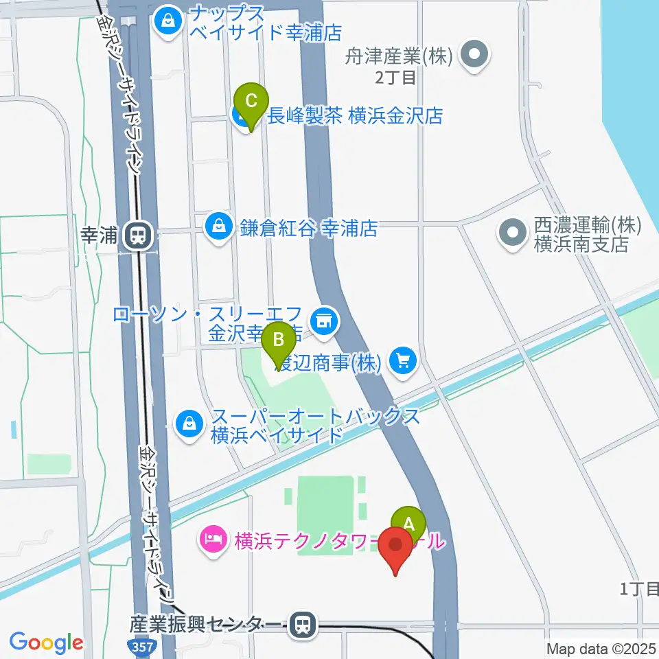 横浜市金沢産業振興センター周辺のカフェ一覧地図