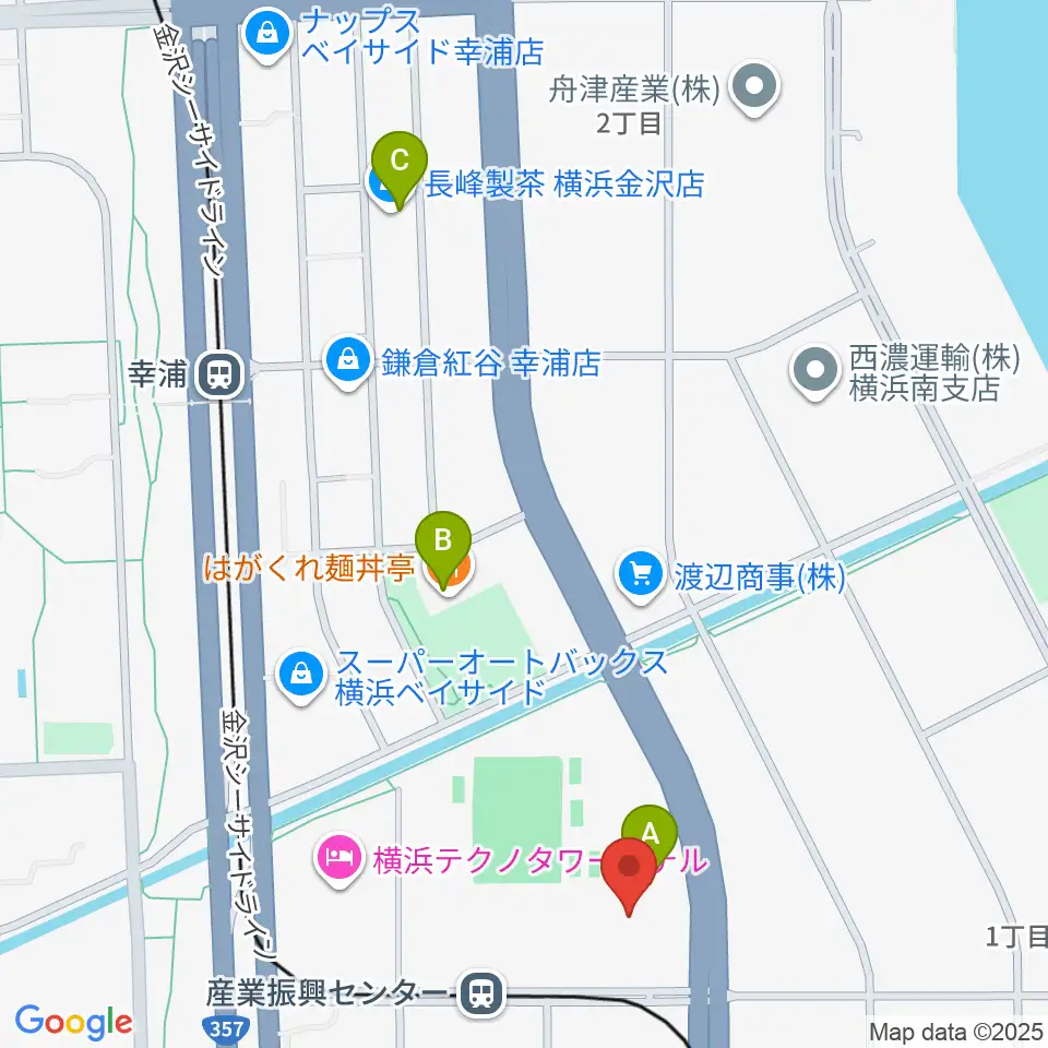 横浜市金沢産業振興センター周辺のカフェ一覧地図