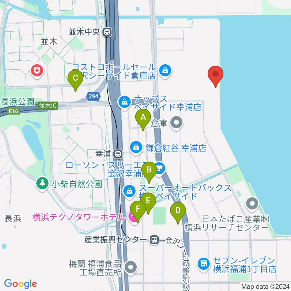 横浜市金沢プール周辺のカフェ一覧地図