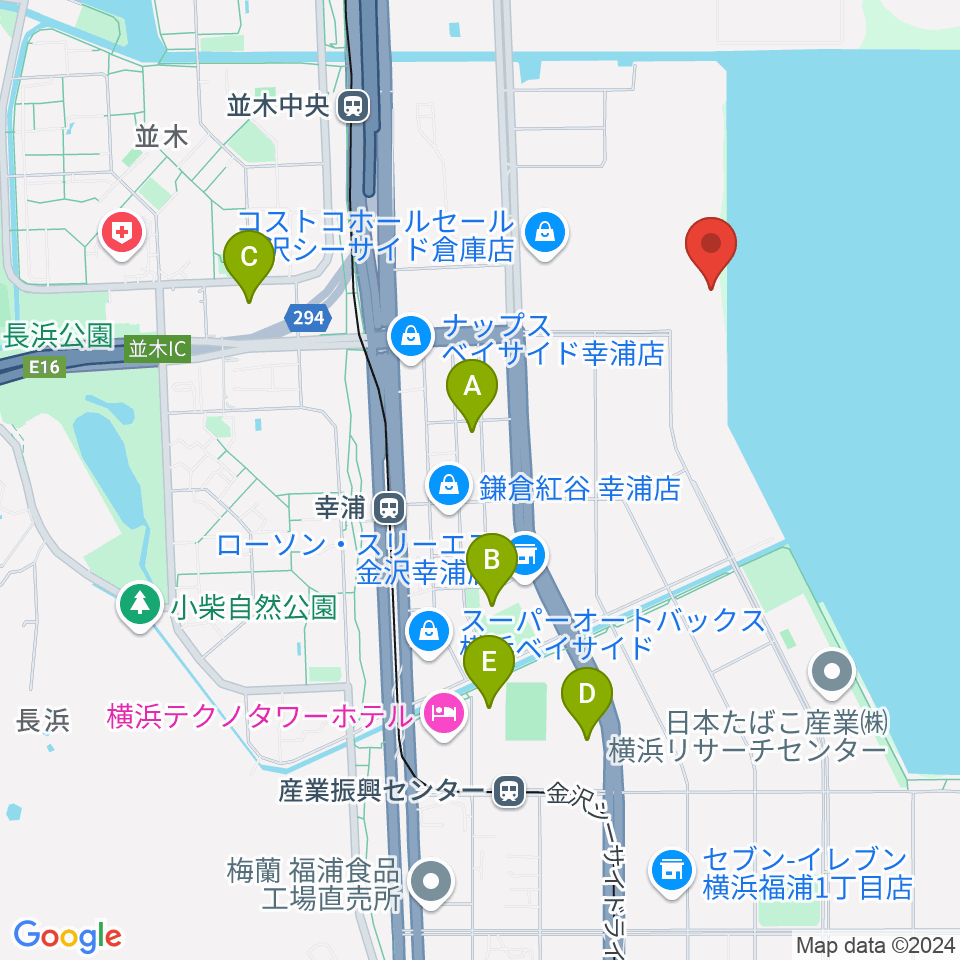 横浜市金沢プール周辺のカフェ一覧地図