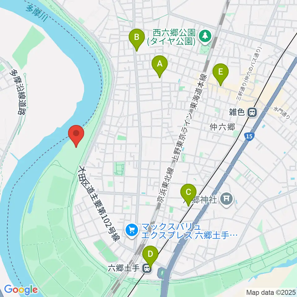 大田区区民広場周辺のカフェ一覧地図