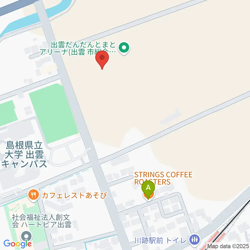 出雲だんだんとまとアリーナ周辺のカフェ一覧地図