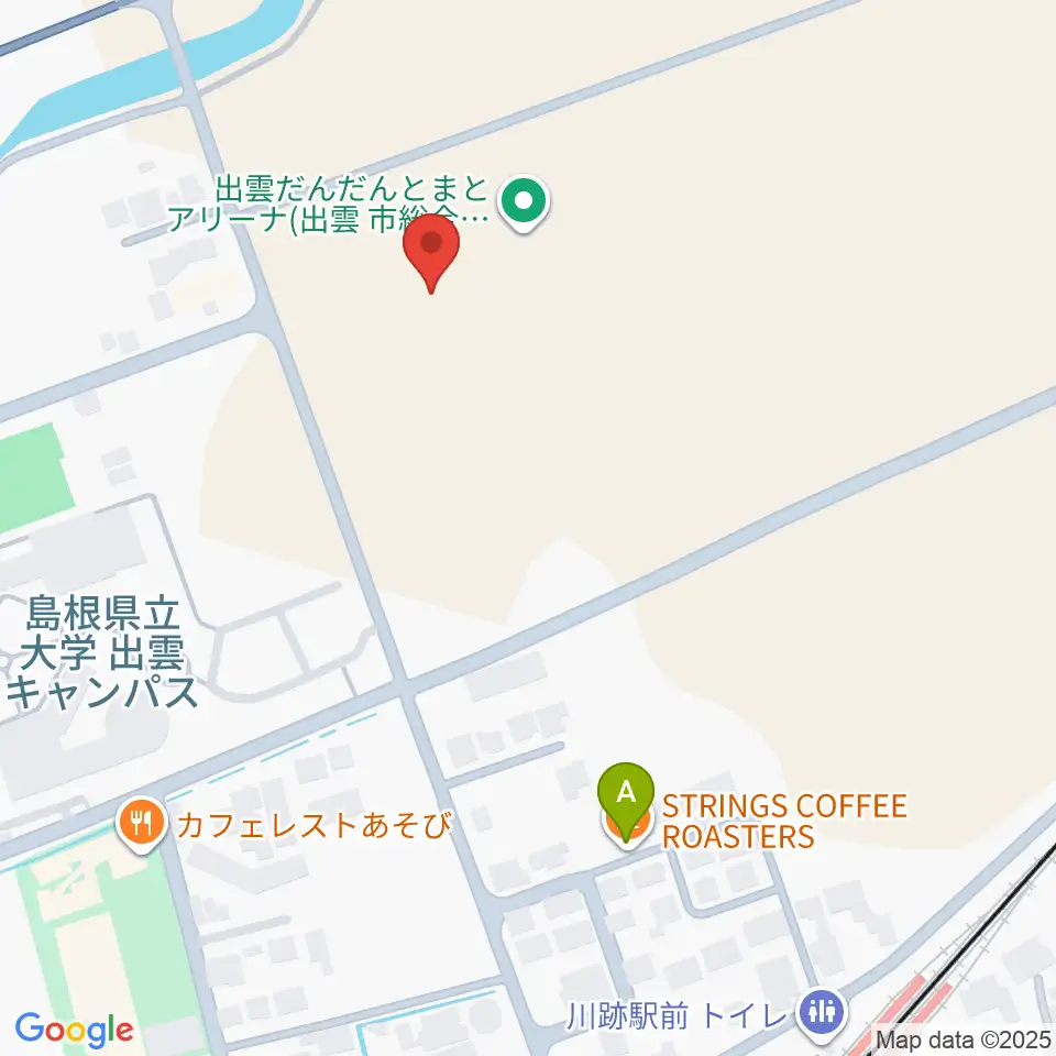 出雲だんだんとまとアリーナ周辺のカフェ一覧地図