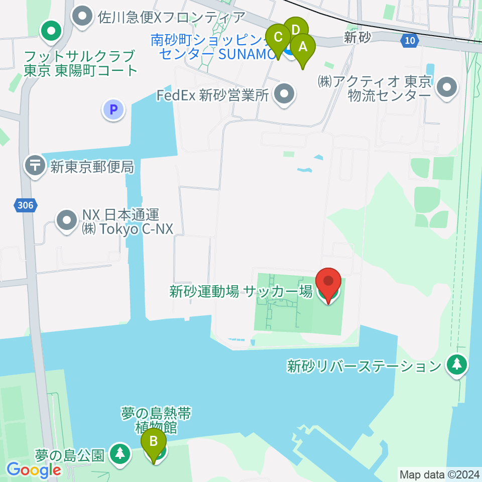 新砂運動場サッカー場周辺のカフェ一覧地図