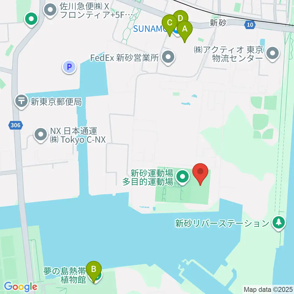 新砂運動場サッカー場周辺のカフェ一覧地図