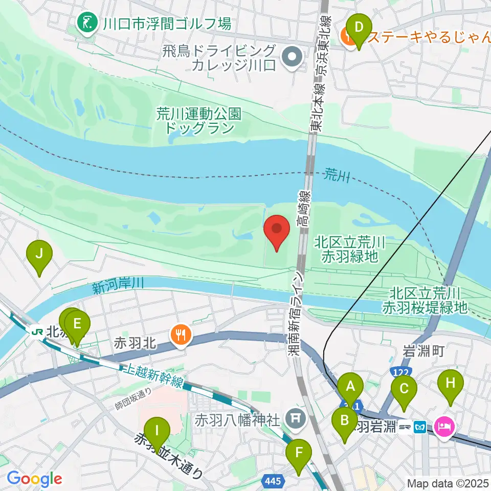 新荒川大橋サッカー場周辺のカフェ一覧地図