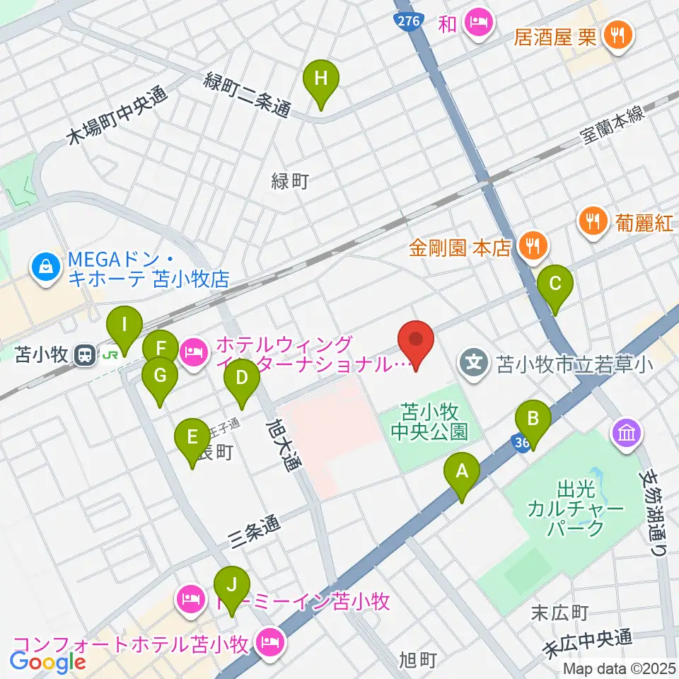 nepiaアイスアリーナ周辺のカフェ一覧地図