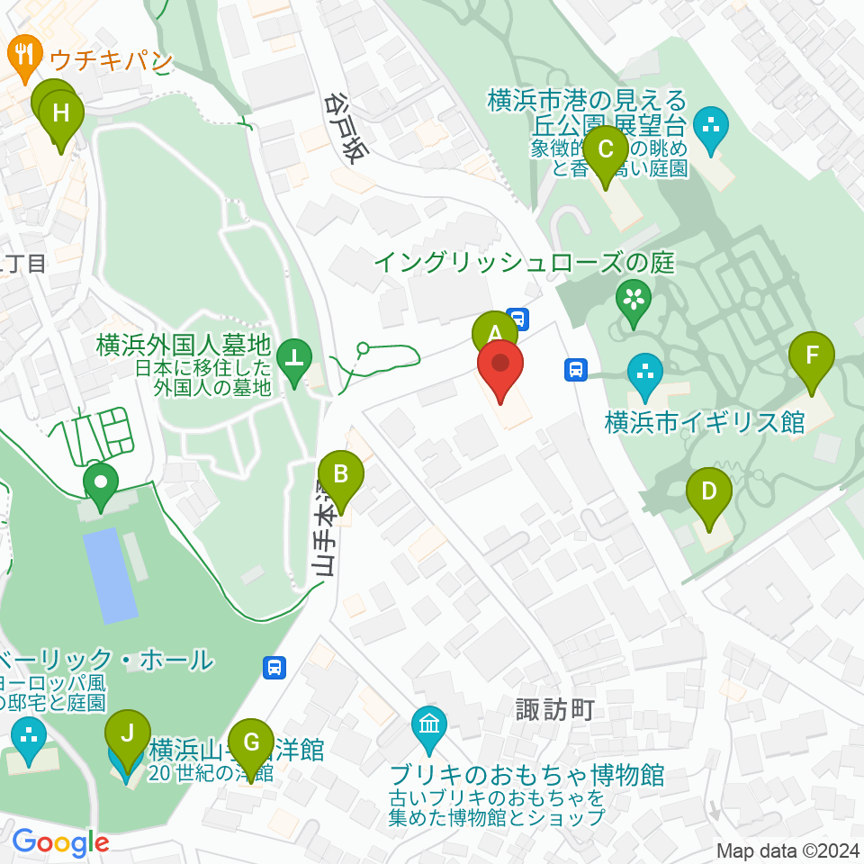 岩崎博物館 ゲーテ座記念周辺のカフェ一覧地図