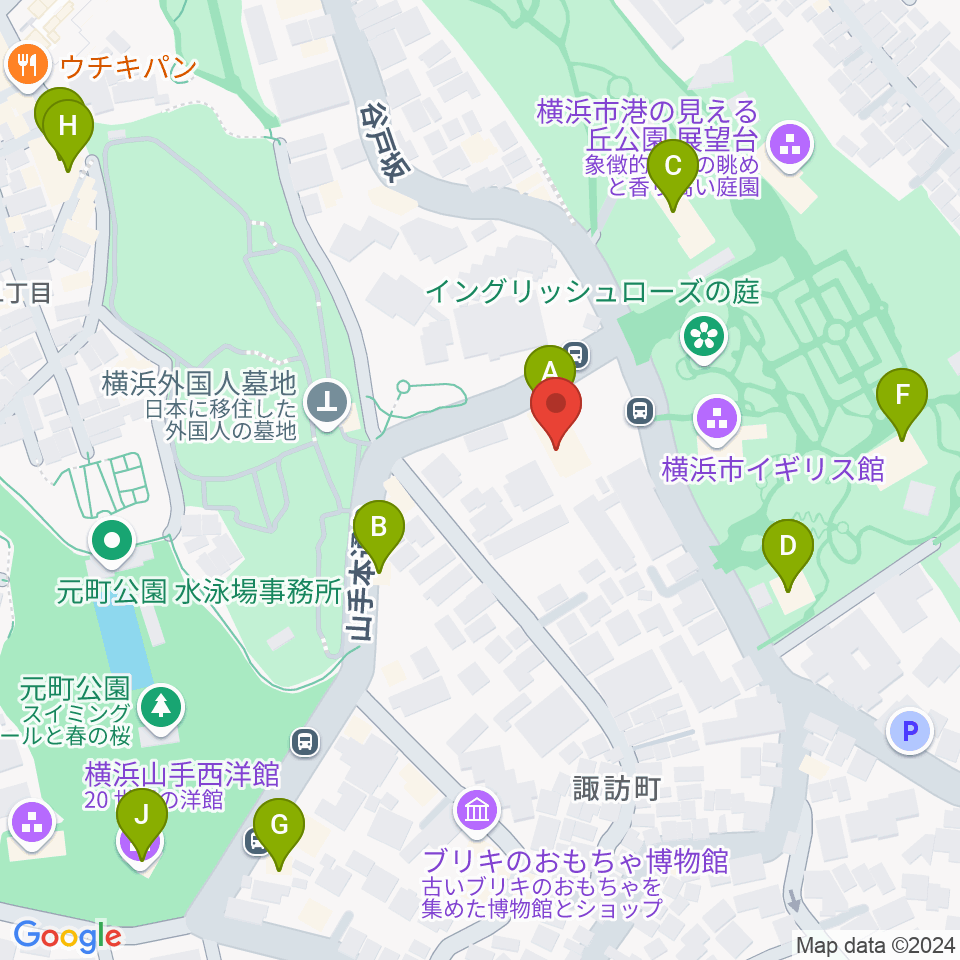 岩崎博物館 ゲーテ座記念周辺のカフェ一覧地図