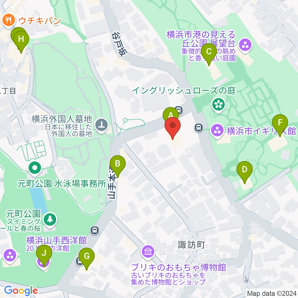 岩崎博物館 ゲーテ座記念周辺のカフェ一覧地図