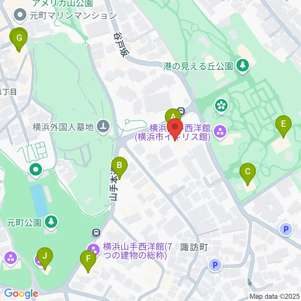 岩崎博物館 ゲーテ座記念周辺のカフェ一覧地図
