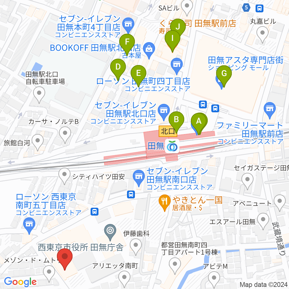 西東京市南町スポーツ・文化交流センターきらっと周辺のカフェ一覧地図