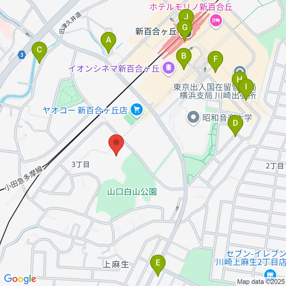 川崎市麻生スポーツセンター周辺のカフェ一覧地図