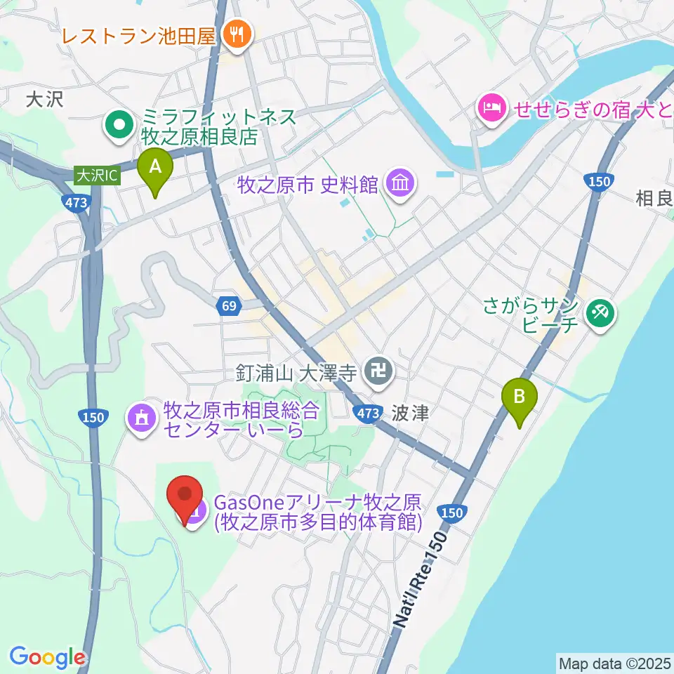 GasOneアリーナ牧之原周辺のカフェ一覧地図