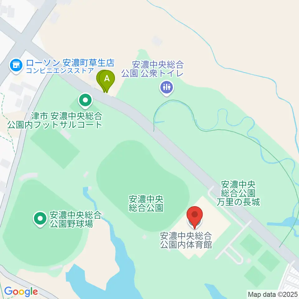 津市安濃中央総合公園内体育館周辺のカフェ一覧地図