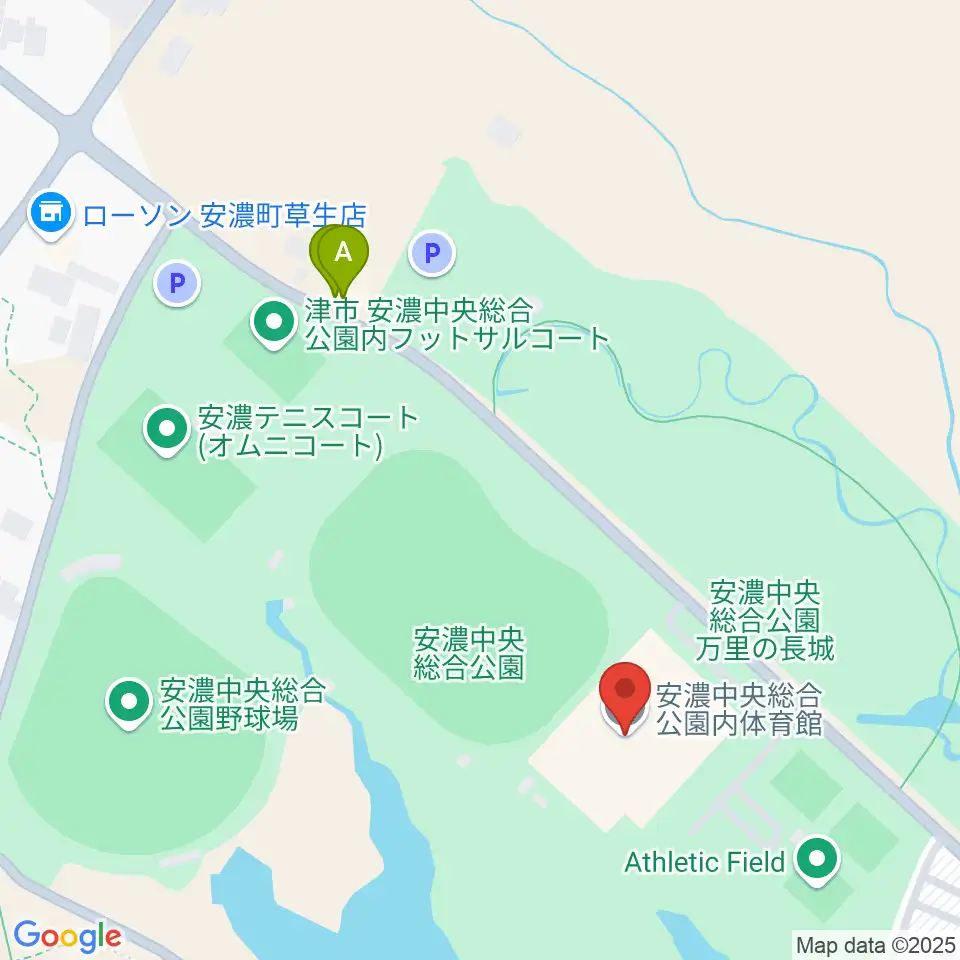 津市安濃中央総合公園内体育館周辺のカフェ一覧地図