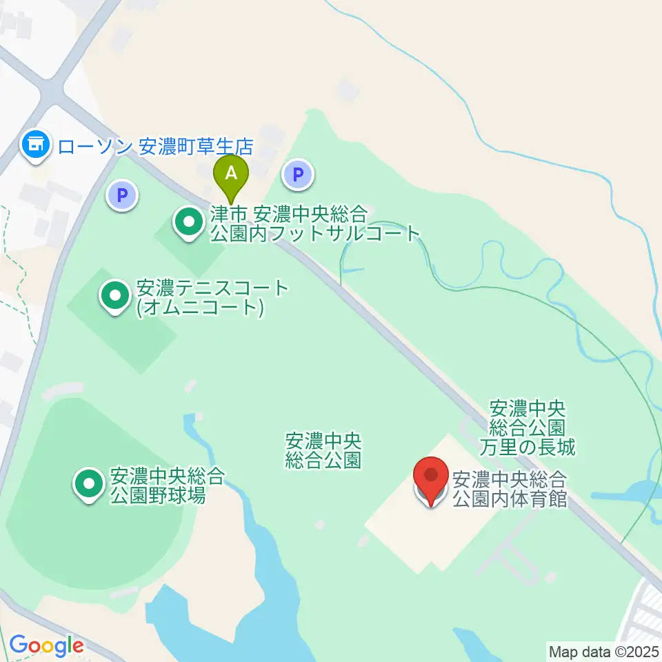 津市安濃中央総合公園内体育館周辺のカフェ一覧地図