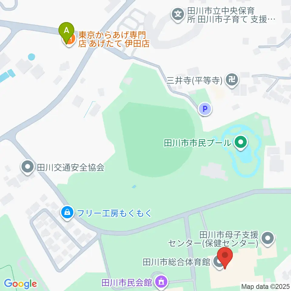 田川市総合体育館周辺のカフェ一覧地図